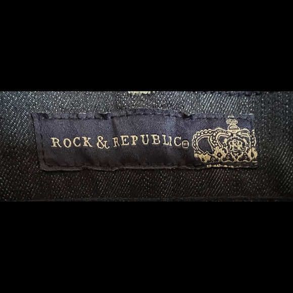 NWT Rock & Republic Victoria Beckham Gold Crown Straightleg Jeans Sz 29 (owner) - Picture 13 of 15